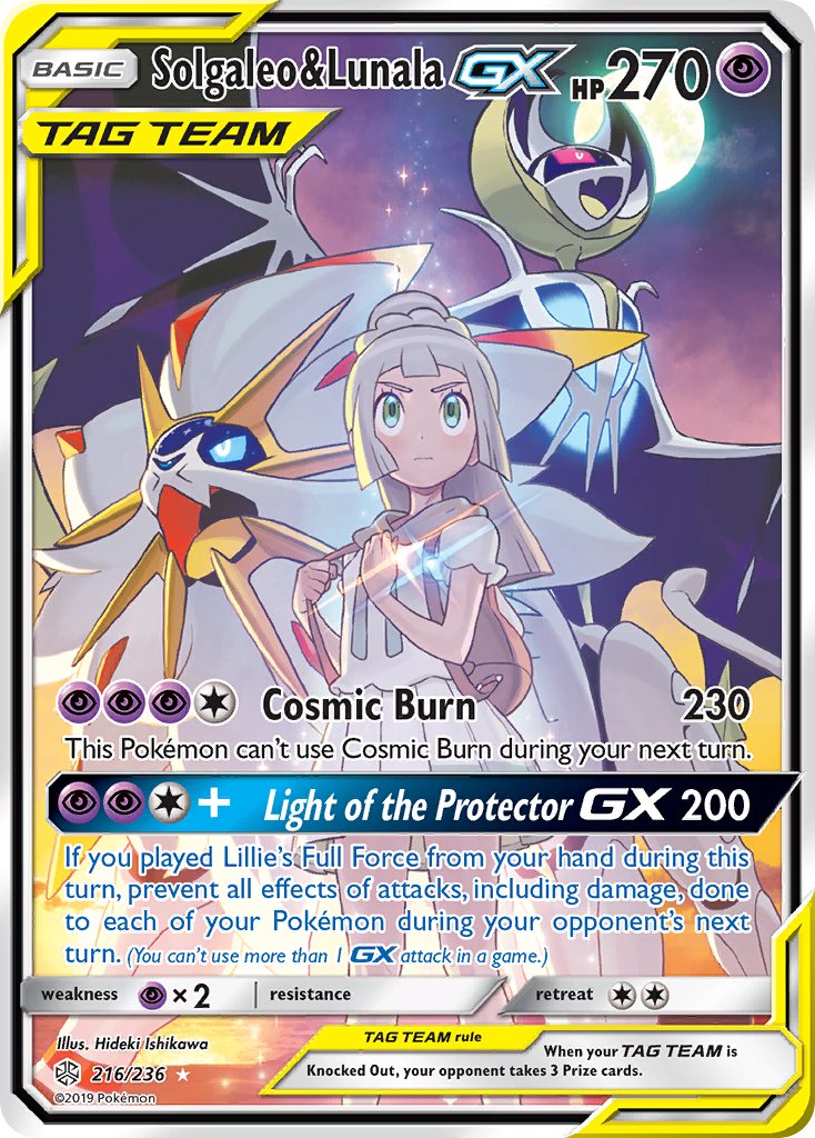 Solgaleo & Lunala GX (Full Art) - 216/236 (CEC) Ultra Rare - Near Mint