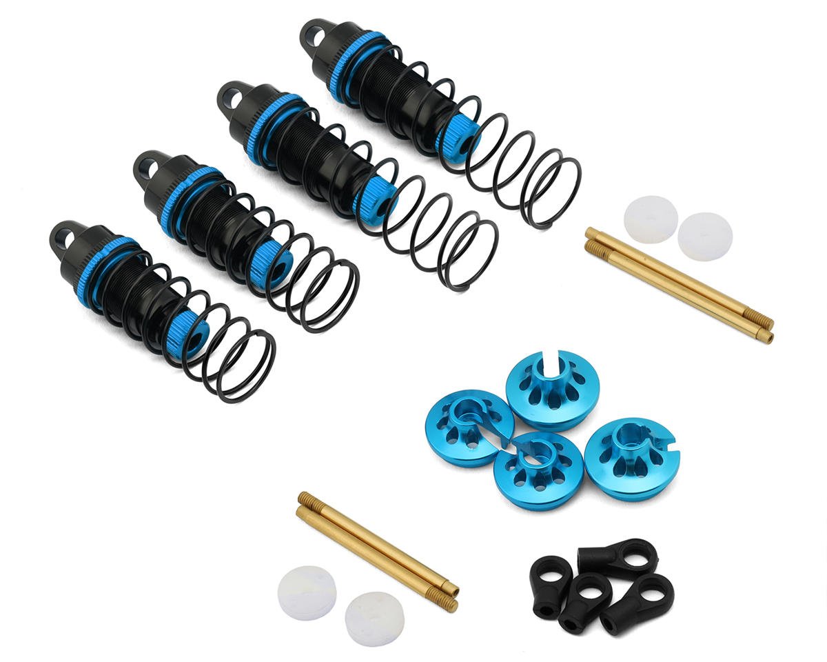 Koswork Team Associated RC10 Aluminum 12mm Big Bore Shocks Set (Black/Blue)