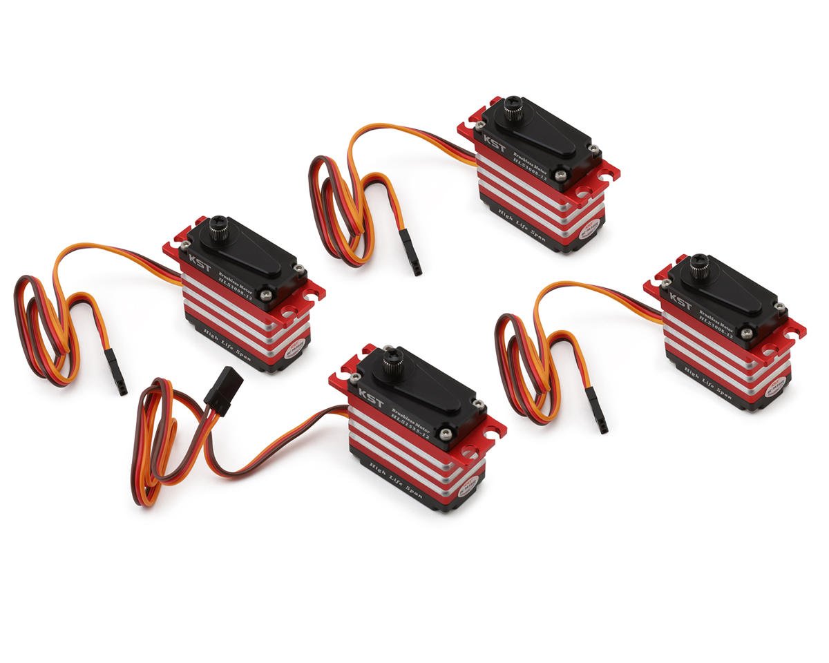 KST HLS3008-12 Cyclic & HLS1535-12 Tail 12V Aluminum Standard Brushless Metal Gear Helicopter Servo Combo (3 Cyclic & 1 Tail Servo)