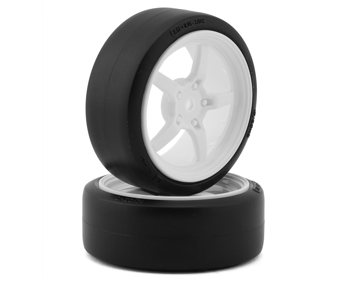Kyosho Fazer MK2 FZ02-D Pre-Mounted Drift Tire w/5-Spoke Racing Wheels (White) (2) w/12mm Hex