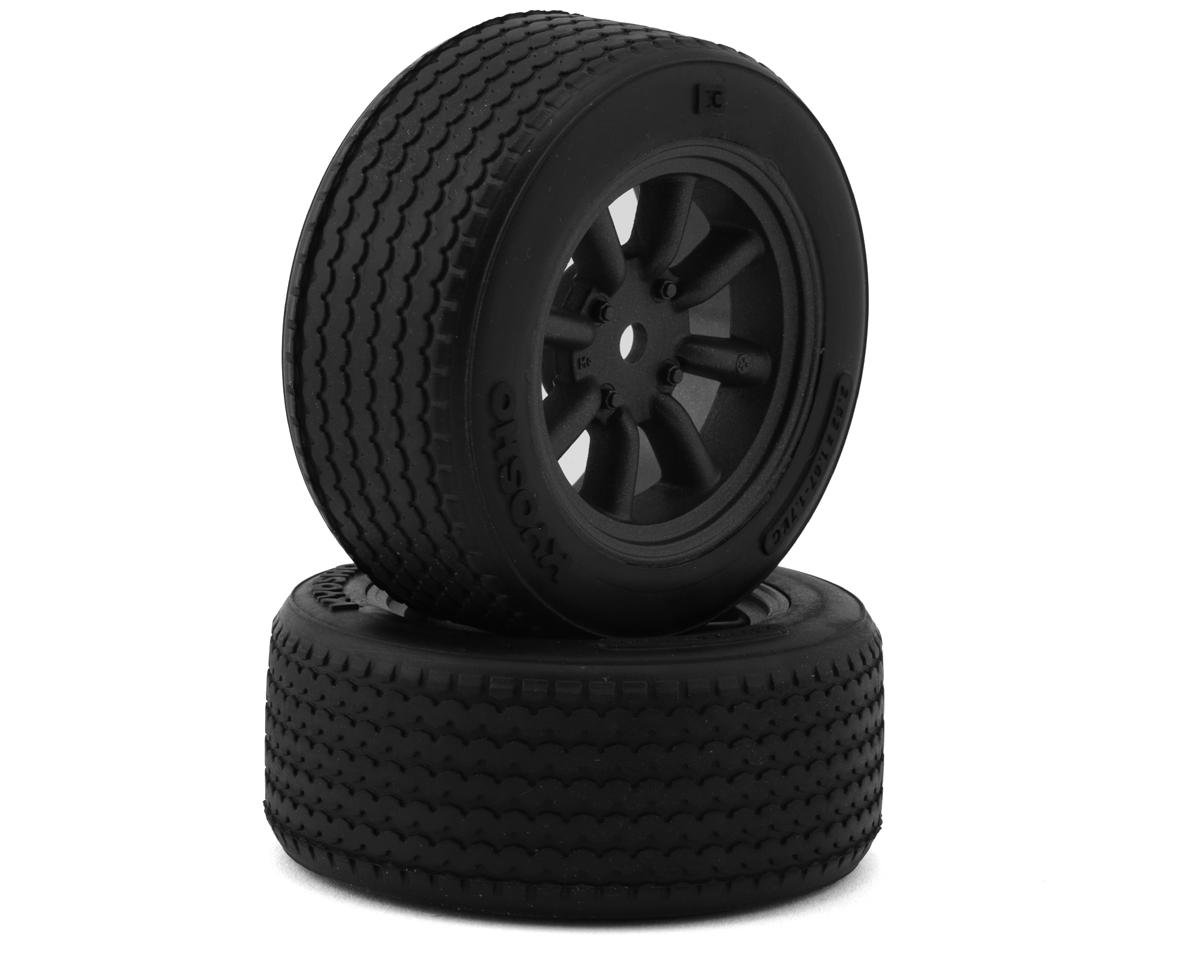 Kyosho Fazer FZ02 Pre-Mounted Vintage TC Tire w/8-Spoke Racing Wheel (Black) (2) w/12mm Hex