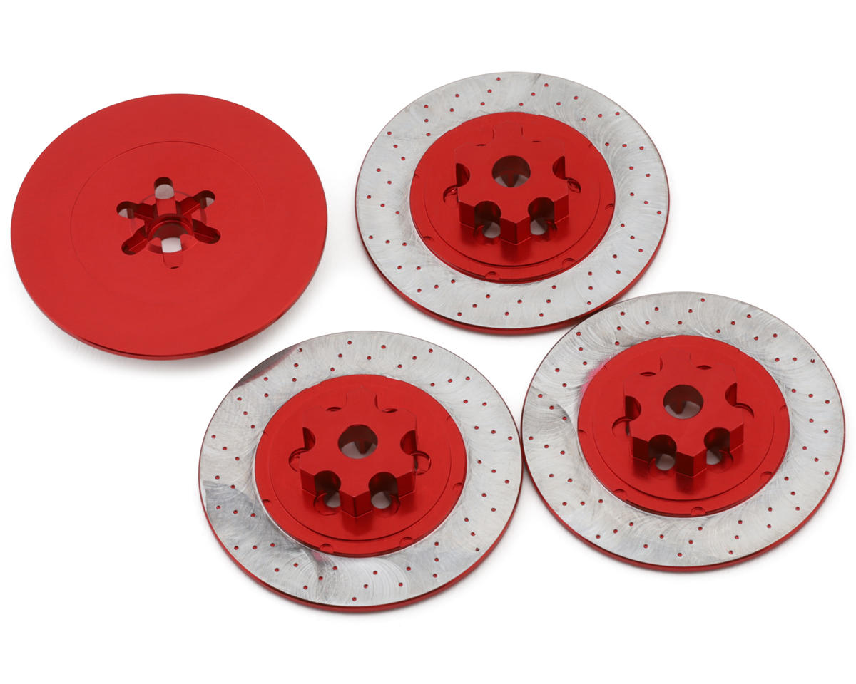 Kyosho Fazer FZD2 Aluminum Brake Disc Hubs (Red) (4)