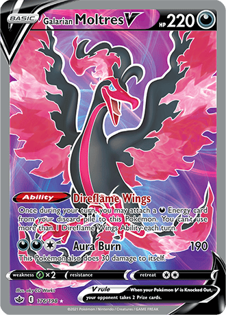 Galarian Moltres V (Full Art) - 176/198 (SWSH06) Ultra Rare - Near Min