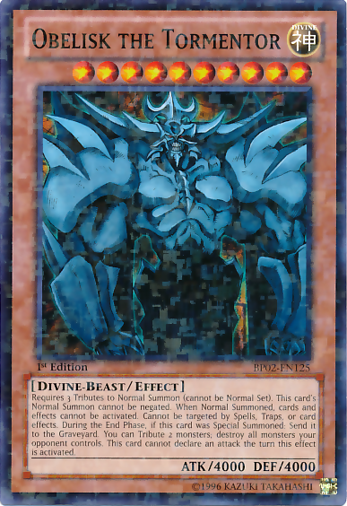 Obelisk the Tormentor (Mosaic Rare) (BP02-EN125) Mosaic Rare - Near Mi