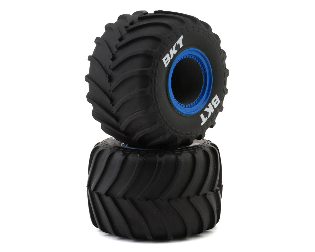 Losi Mini LMT Pre-Mounted Monster Truck Tires (Blue) (2) (Front/Rear) w/12mm Hex