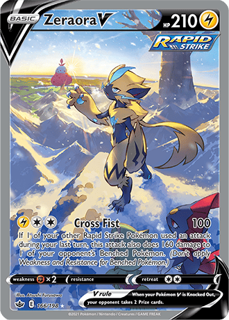 Zeraora V (Alternate Full Art) - 166/198 (SWSH06) Ultra Rare - Near Mi