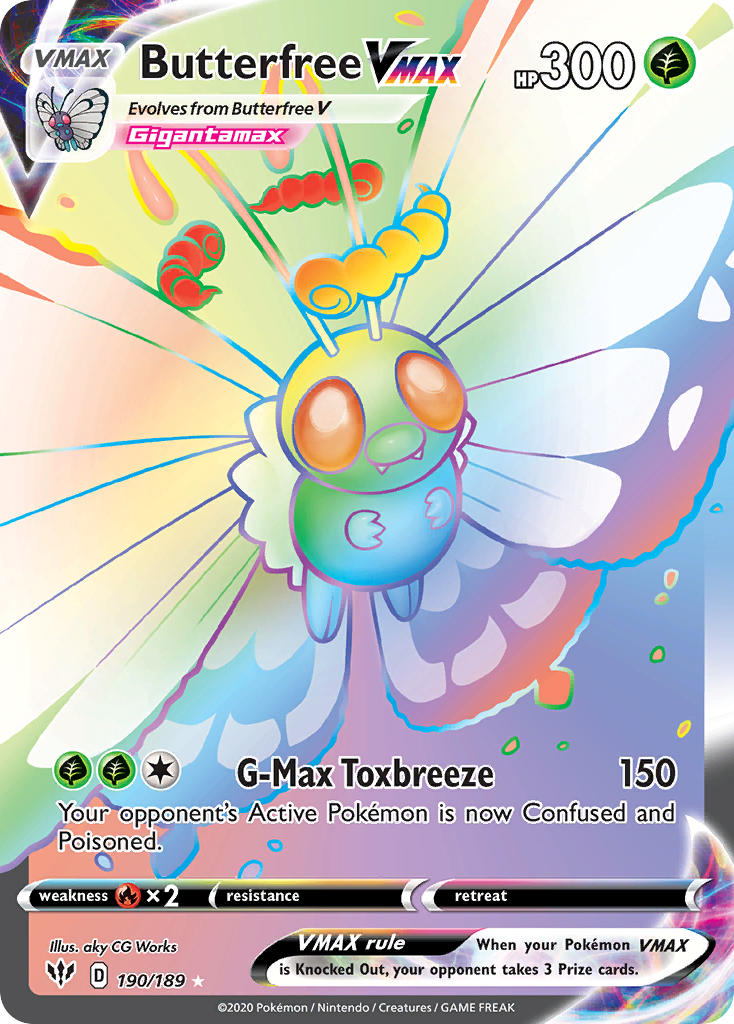 Butterfree VMAX (Secret) - 190/189 (SWSH03) Secret Rare - Near Mint Ho