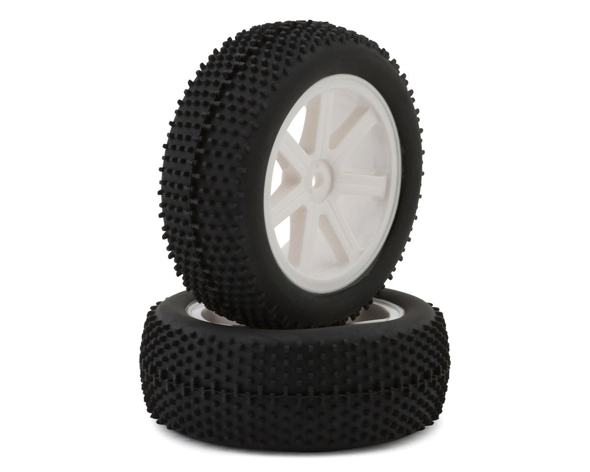LRP VTEC 1/10 Pre-Mounted Front Buggy Tires (White) (2) w/12mm Hex