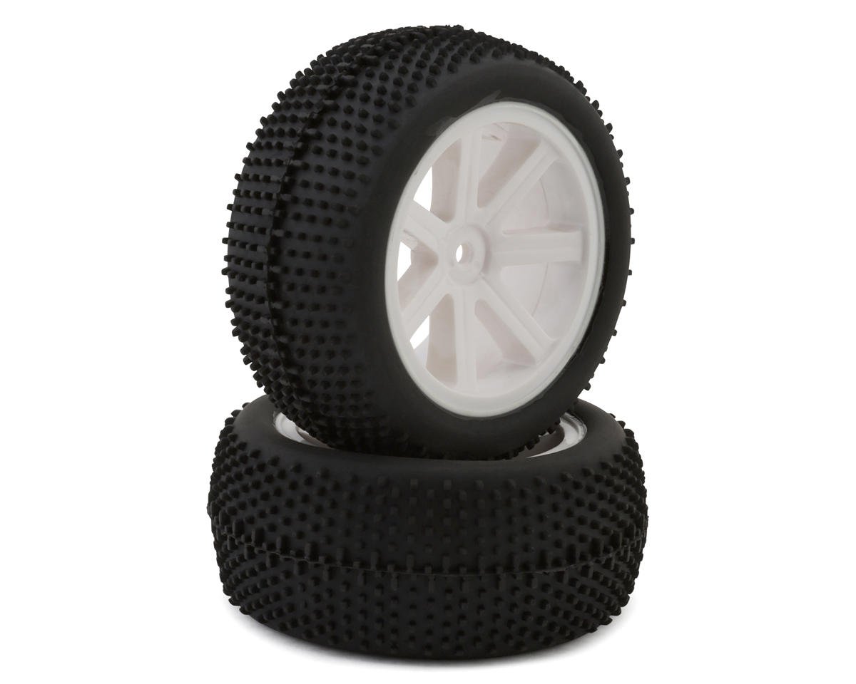 LRP VTEC 1/10 Pre-Mounted Rear Buggy Tires (White) (2) w/12mm Hex