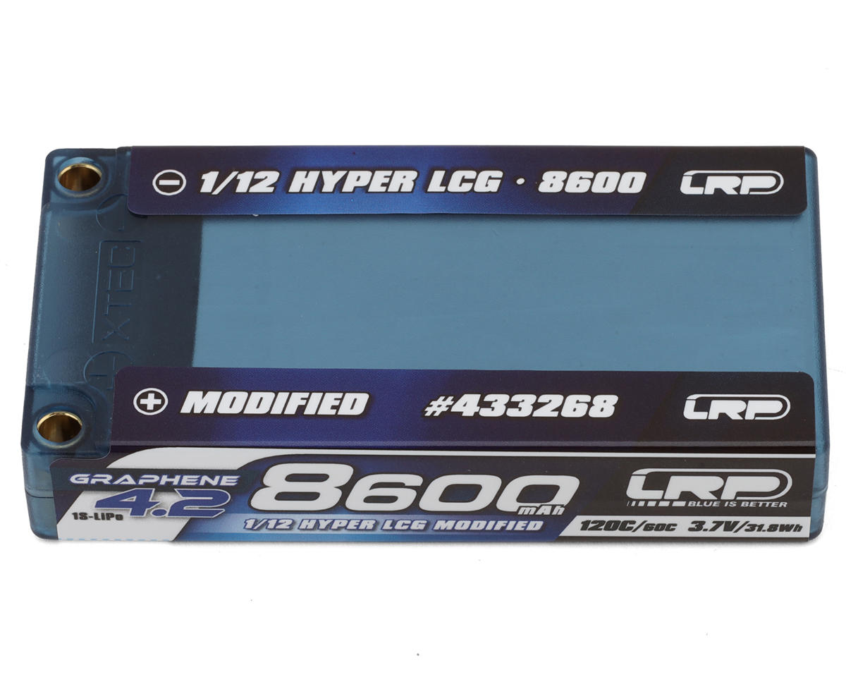 LRP 1/12 Hyper LCG 1S Modified Graphene-4.2 Hardcase LiPo Battery 120C (3.7V/8600mAh) (BRCA/EFRA Approved) w/5mm Bullets