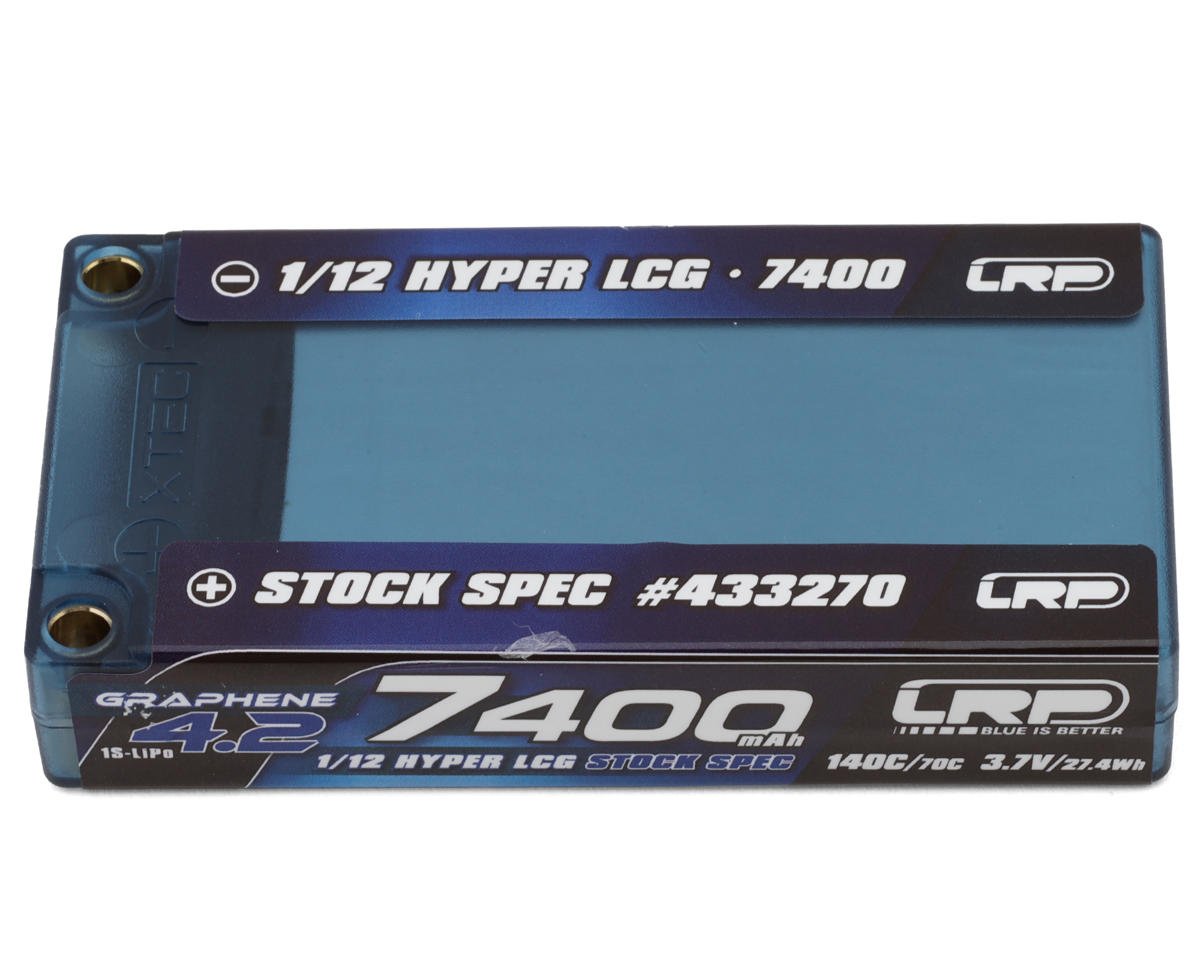 LRP 1/12 Hyper LCG 1S Stock Spec Graphene-4.2 Hardcase LiPo Battery 140C (3.7V/7400mAh) (BRCA/EFRA Approved) w/5mm Bullets