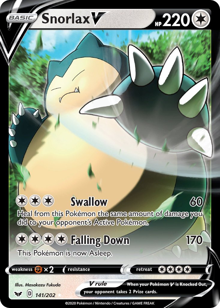 Snorlax V - 141/202 (SWSH01) Ultra Rare - Near Mint Holofoil