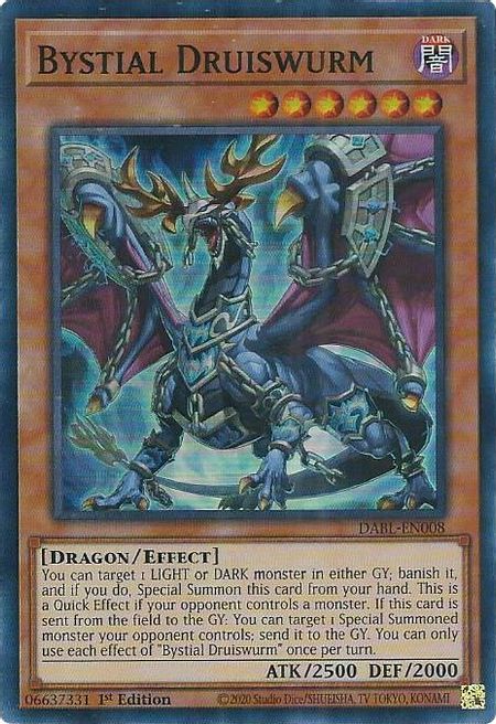 Bystial Druiswurm (DABL-EN008) Super Rare - Near Mint 1st Edition