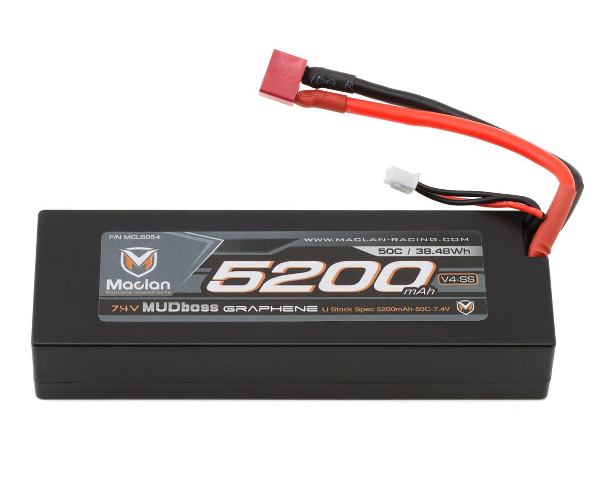 Maclan Graphene V4-SS Mudboss 2S LiPo Battery (7.4V/5200mAh) w/T-Style Connector