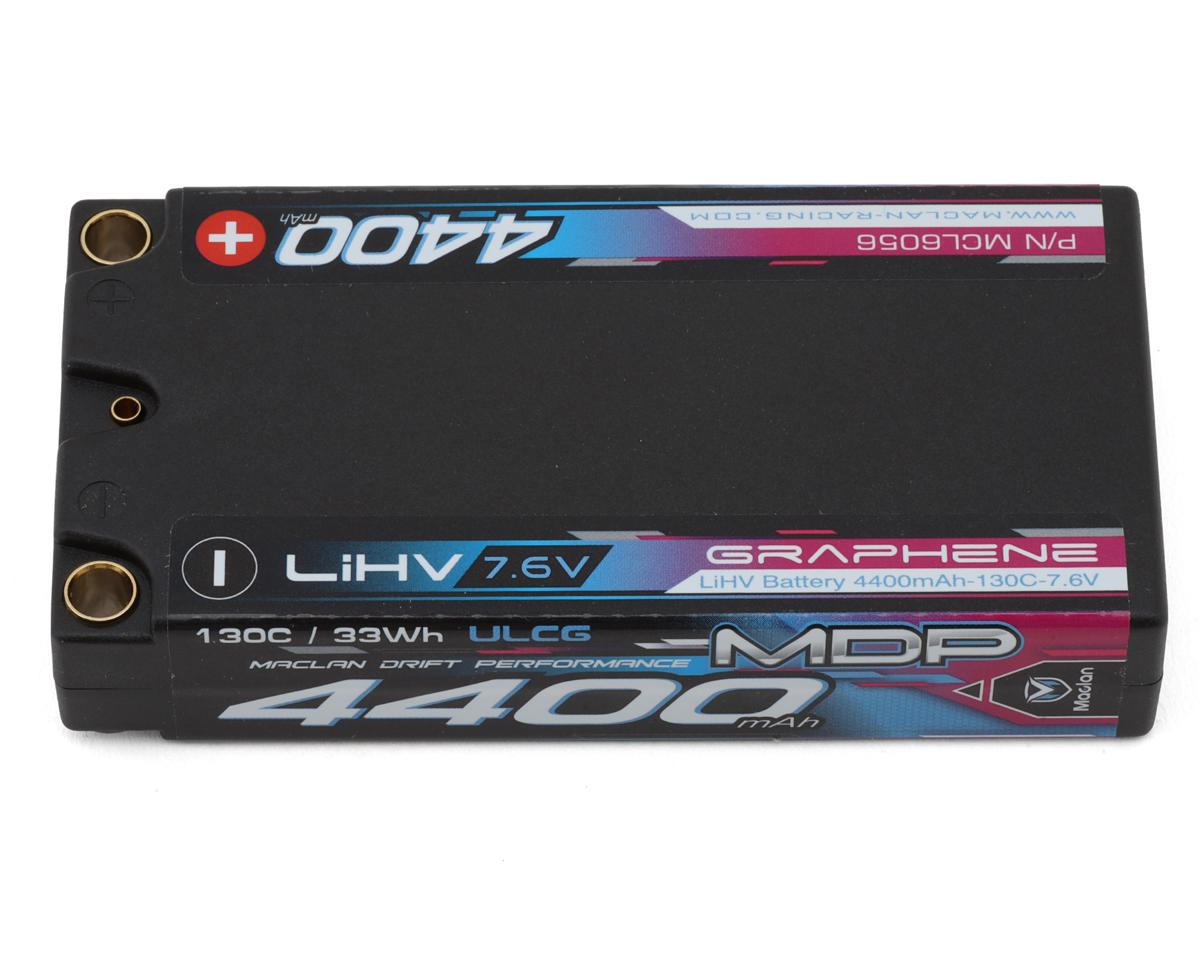 Maclan MDP Graphene HV 2S 130C Shorty ULCG LiHV Battery (7.6V/4400mAh) w/5mm Bullets