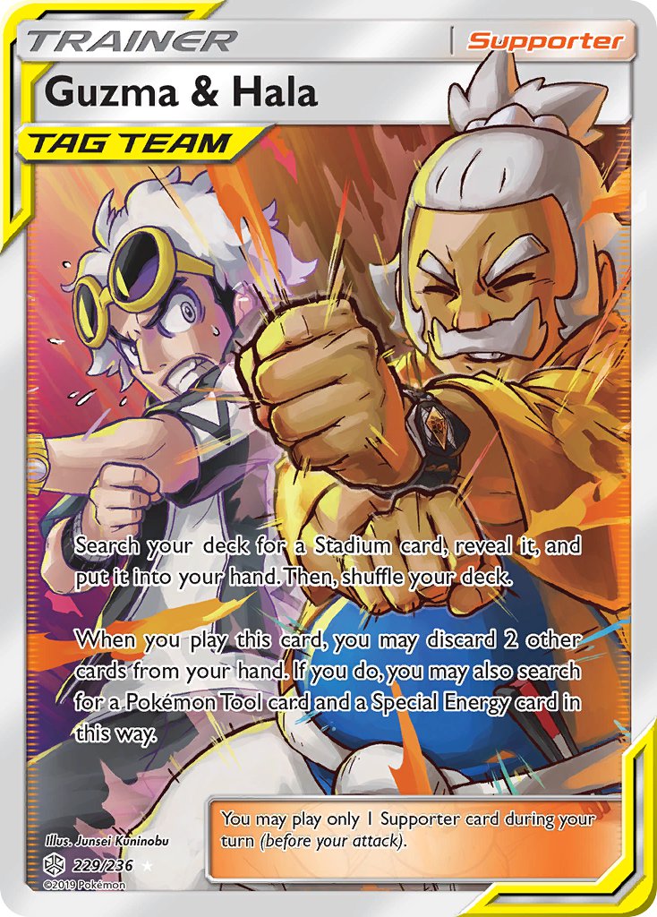 Guzma & Hala (Full Art) - 229/236 (CEC) Ultra Rare - Near Mint Holofoi