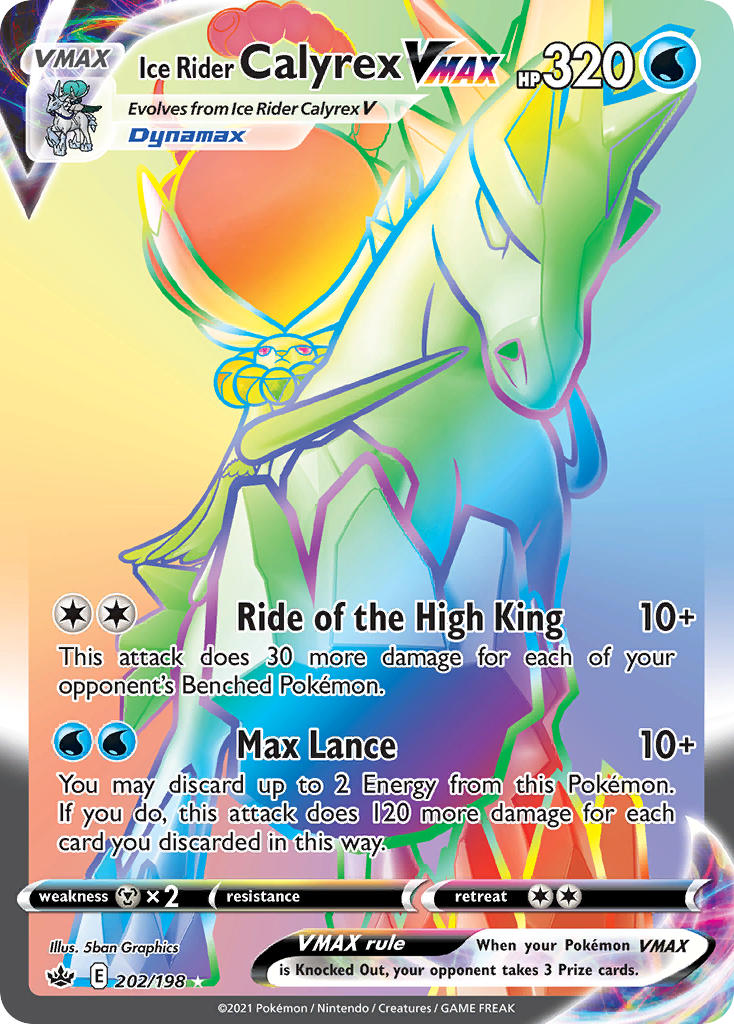 Ice Rider Calyrex VMAX - 202/198 (SWSH06) Secret Rare - Near Mint Holo