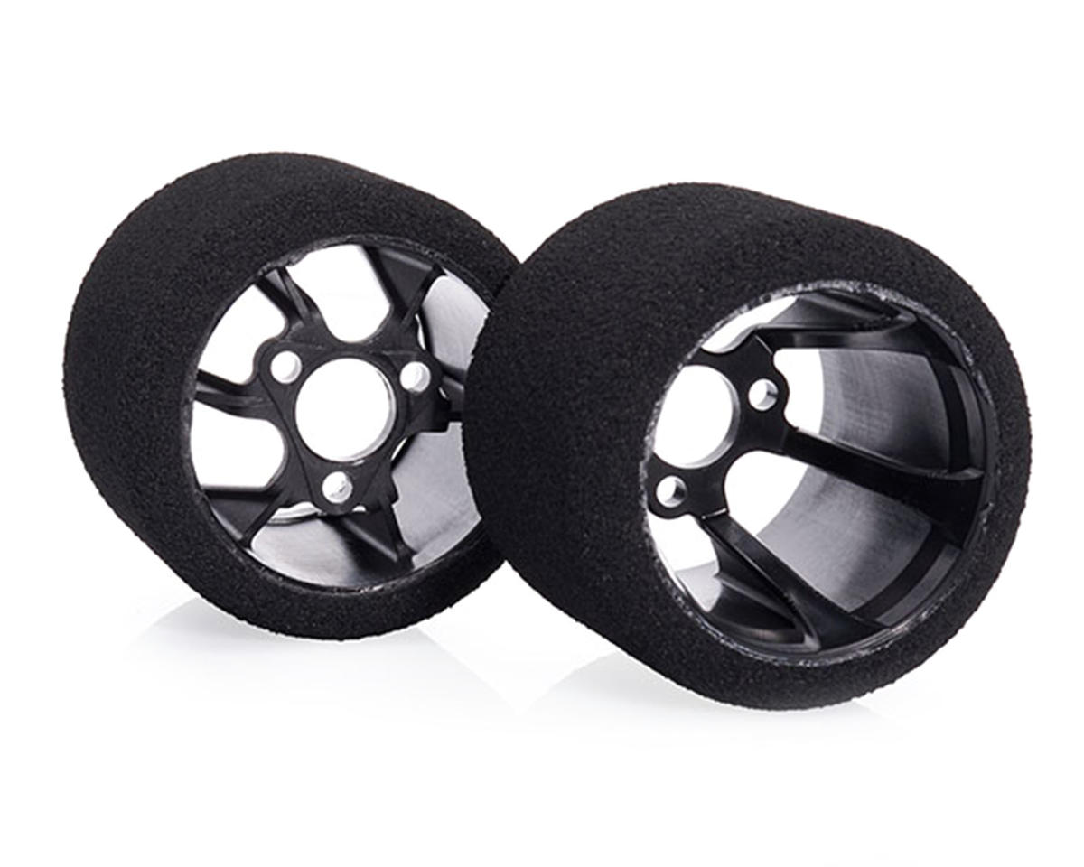 Matrix 1/12 On-Road Foam Rear Tires (37 Shore/Team Pink) (Carbon Wheel) (2) (3-Bolt Hub)