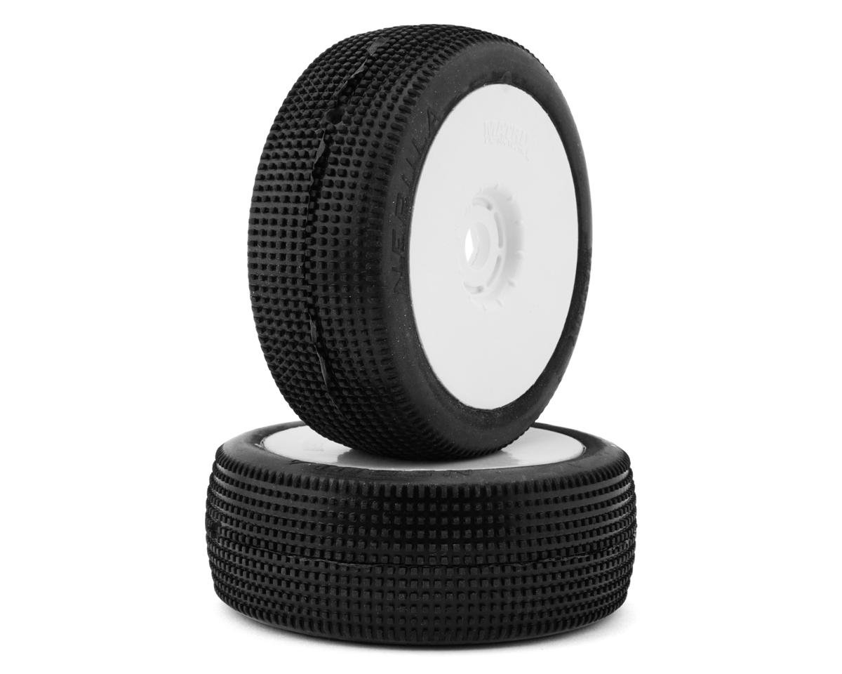 Matrix Nebula 1/8 Pre-Mounted Buggy Tires (White) (2) (Ultra Soft)