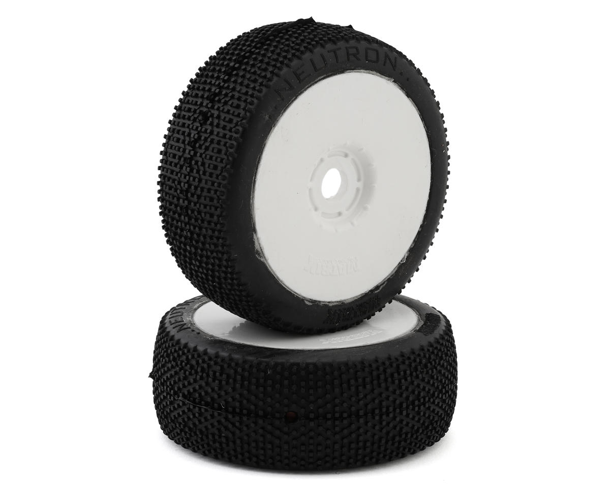 Matrix Neutron 1/8 Off-Road Pre-Mounted Buggy Tires (White) (2) (Ultra Soft)