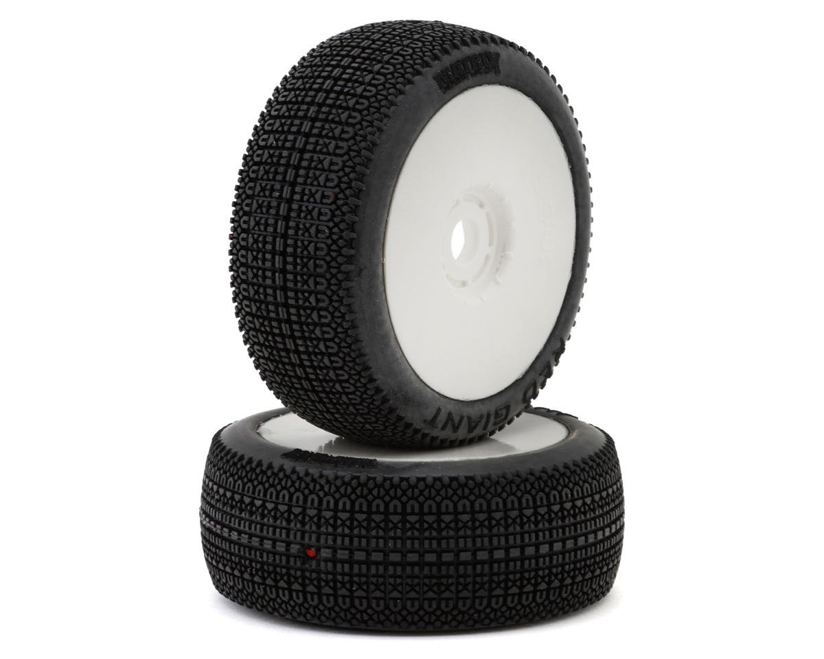 Matrix Red Giant 1/8 Off-Road Pre-Mounted Buggy Tires (White) (2) (Ultra Soft)