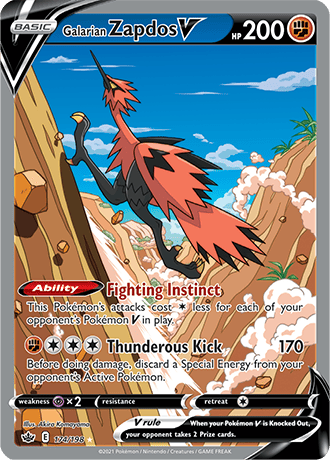 Galarian Zapdos V (Alternate Full Art) - 174/198 (SWSH06) Ultra Rare -