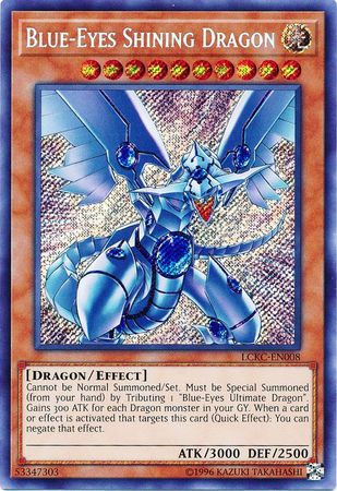 Blue-Eyes Shining Dragon (LCKC-EN008) Secret Rare - Unlimited Near Min
