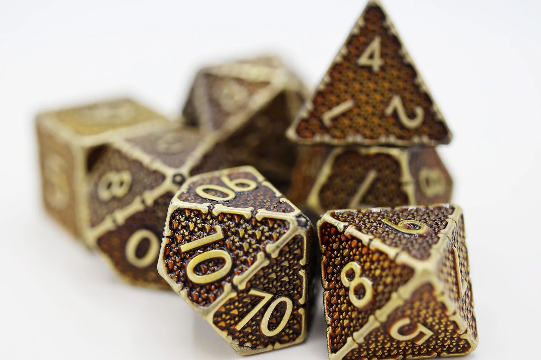 Muddy Paw Prints Metal RPG Dice Set