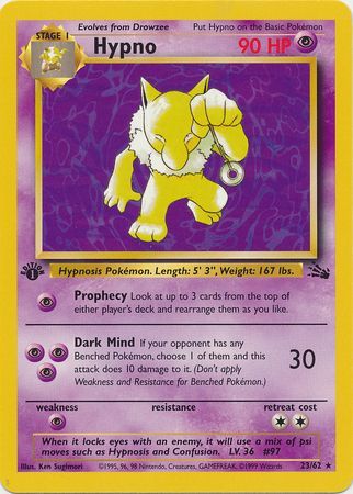 Hypno - 23/62 (FO) Rare - Near Mint 1st Edition