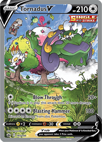 Tornadus V (Alternate Full Art) - 185/198 (SWSH06) Ultra Rare - Near M