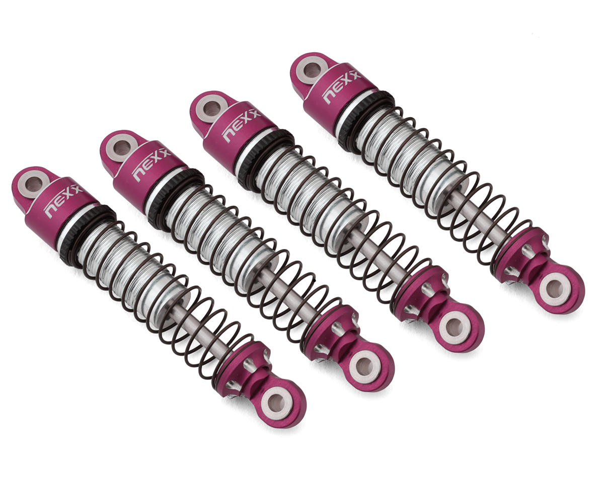 NEXX Racing 56mm Aluminum Threaded Oil-Filled Shocks (Purple) (4) for Traxxas TRX-4M