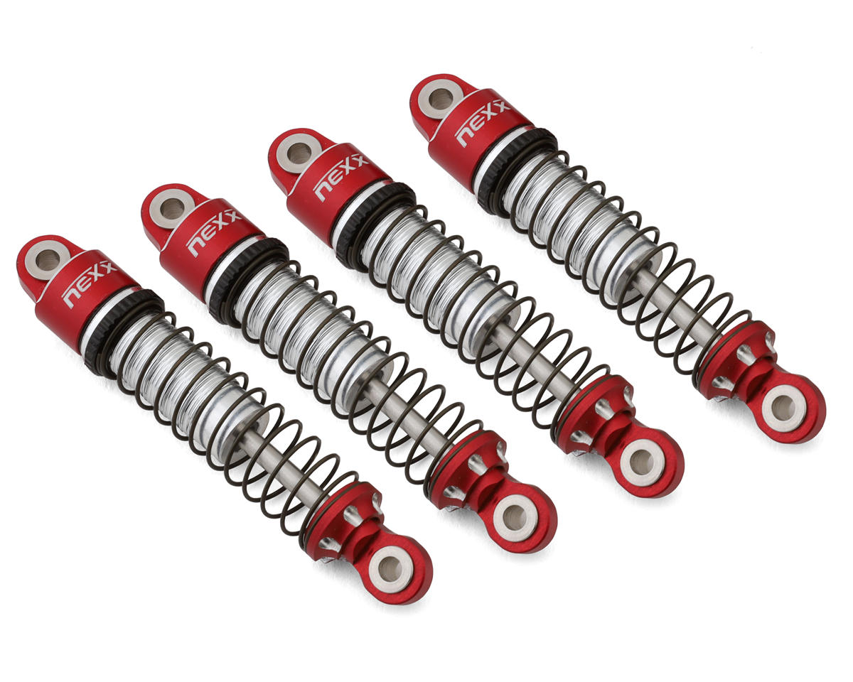 NEXX Racing 56mm Aluminum Threaded Oil-Filled Shocks (Red) (4) for Traxxas TRX-4M