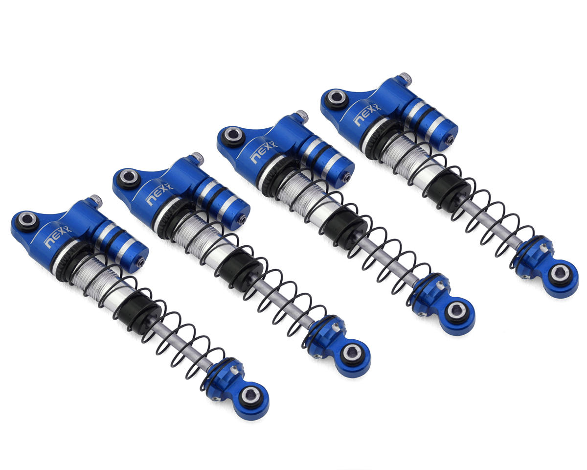 NEXX Racing AX24 52mm Aluminum Oil-Filled Long Travel Reservoir Shocks (Blue) (4)