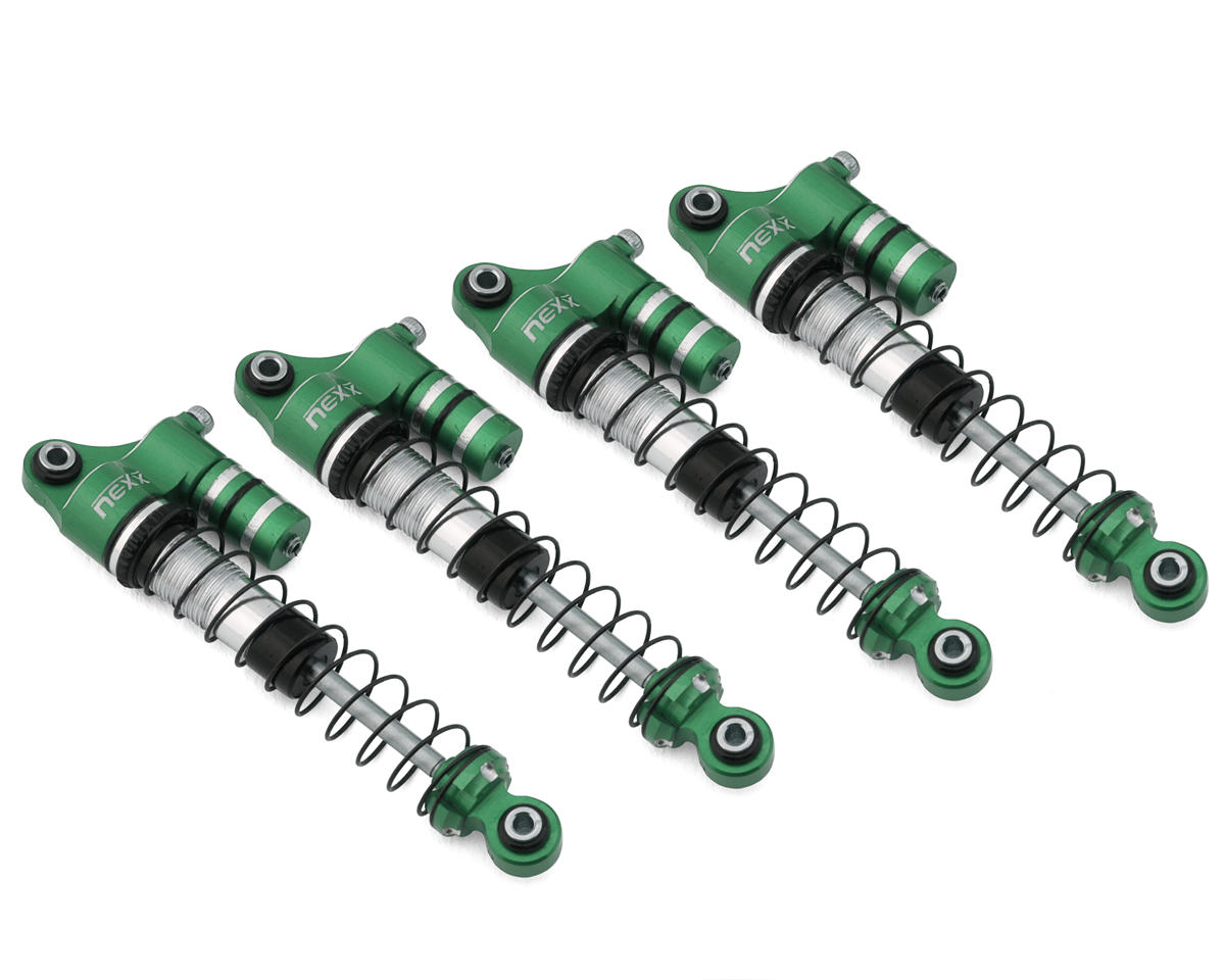 NEXX Racing AX24 52mm Aluminum Oil-Filled Long Travel Reservoir Shocks (Green) (4)