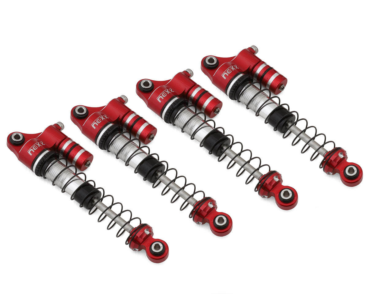 NEXX Racing AX24 52mm Aluminum Oil-Filled Long Travel Reservoir Shocks (Red) (4)