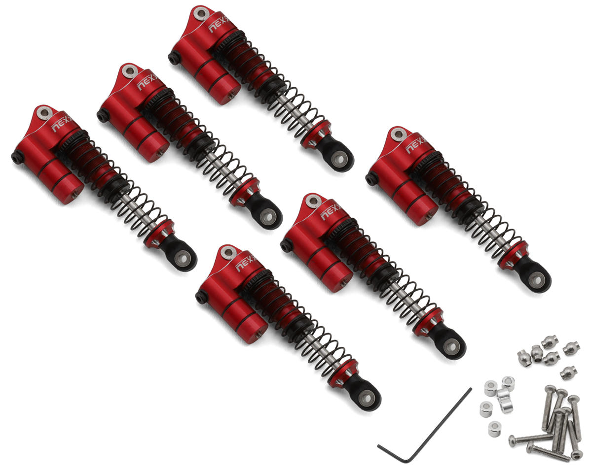 NEXX Racing Hobby Plus Arktos 6x6 Reservoir Aluminum Threaded Oil-Filled Shocks (Red) (6) (59mm)