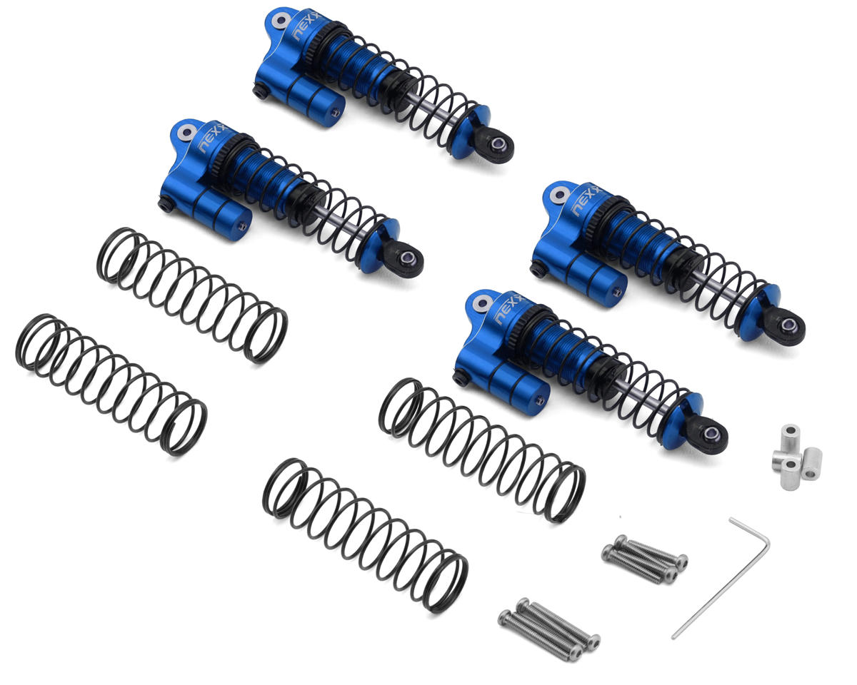 NEXX Racing Losi® Mini LMT 65mm Aluminum Oil-Filled Threaded Reservoir Shocks (Blue) (4)