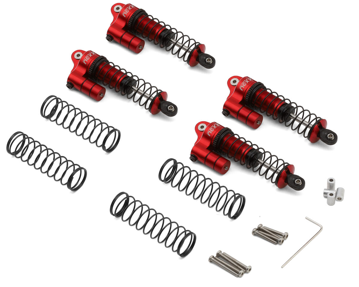 NEXX Racing Losi® Mini LMT 65mm Aluminum Oil-Filled Threaded Reservoir Shocks (Red) (4)