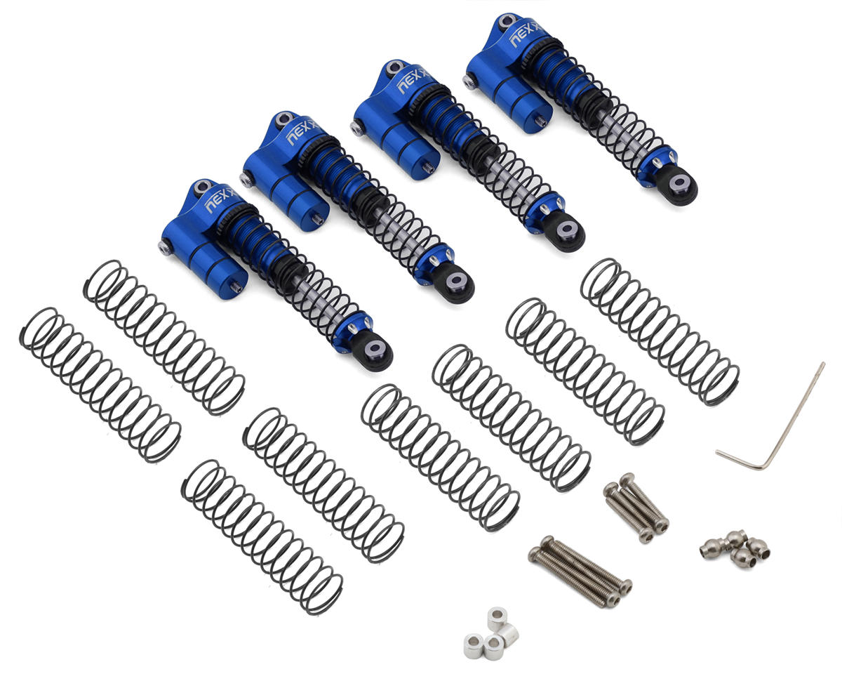 NEXX Racing CR18P/Venture 18 59mm Long Aluminum Oil-Filled Reservoir Shocks (Blue) (4)