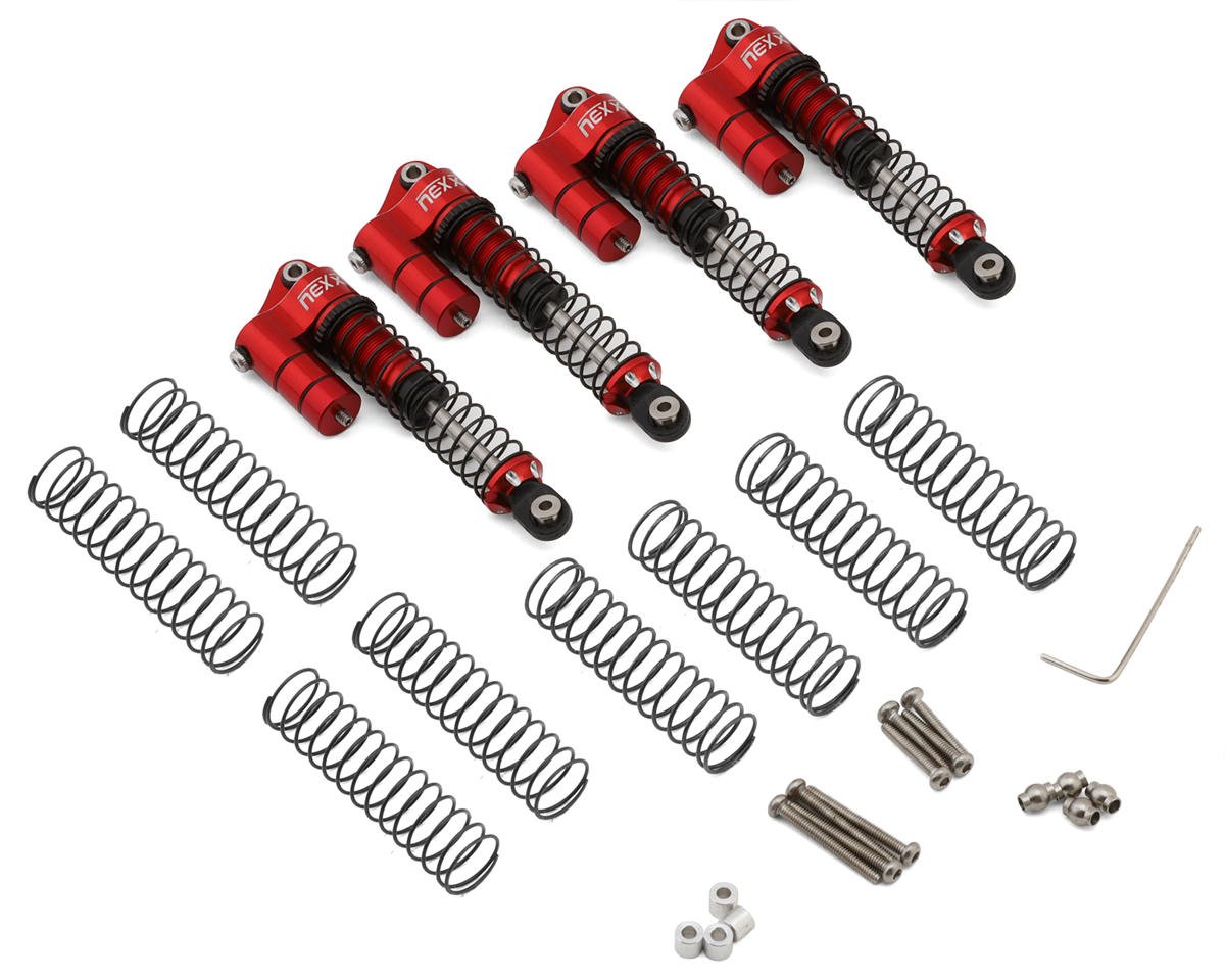 NEXX Racing CR18P/Venture 18 59mm Long Aluminum Oil-Filled Reservoir Shocks (Red) (4)