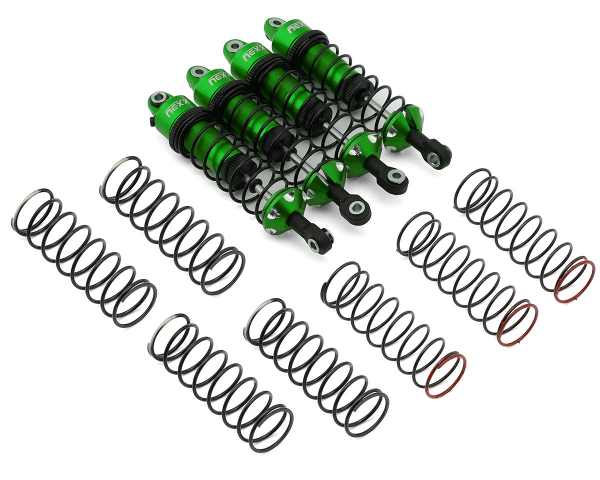 NEXX Racing Aluminum Threaded Oil-Filled Shocks for Traxxas® 4x4 Mini Maxx® (Green) (4)