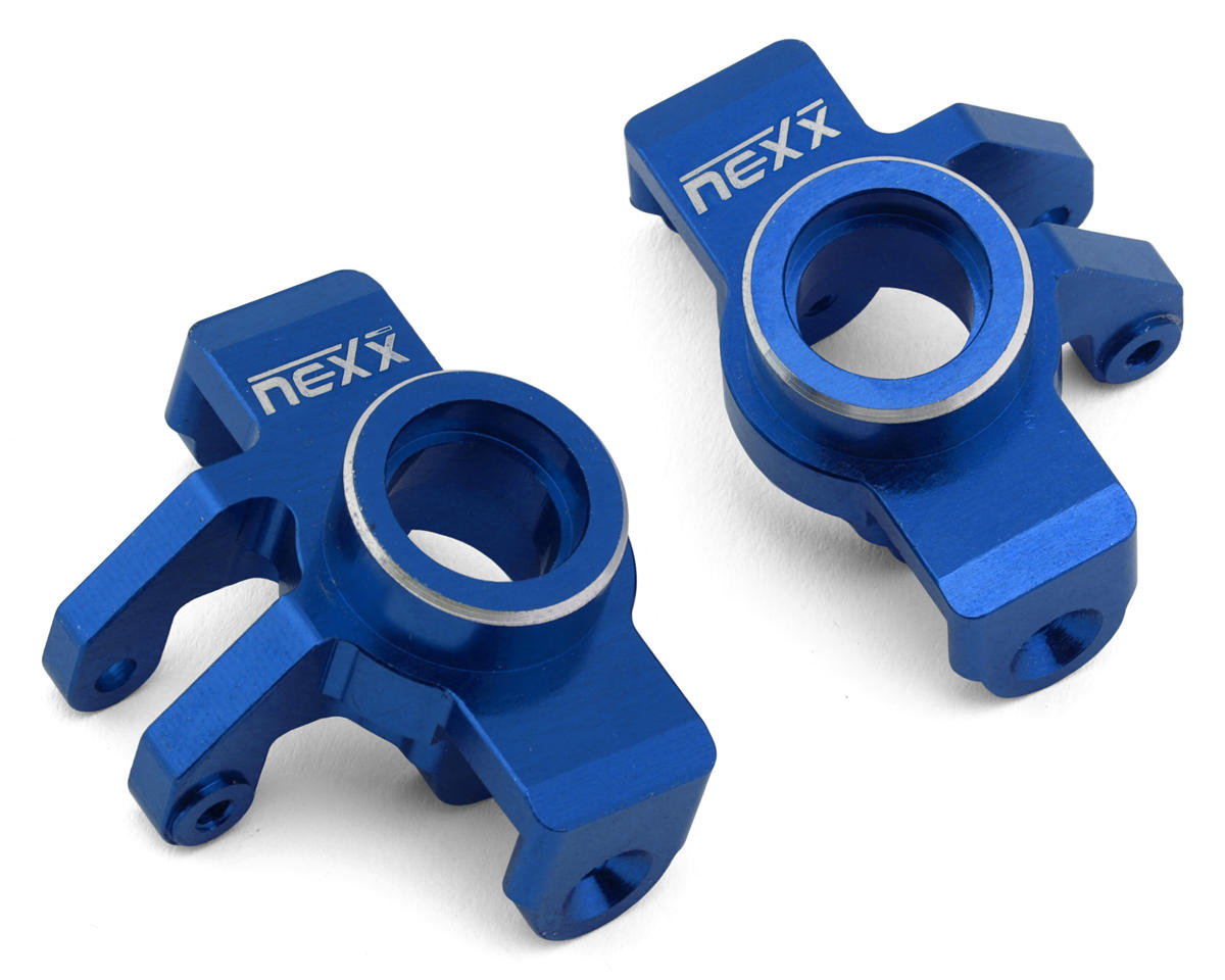 NEXX Racing Arrma® Granite/Typhon Grom Aluminum Steering Knuckles (Blue) (2)