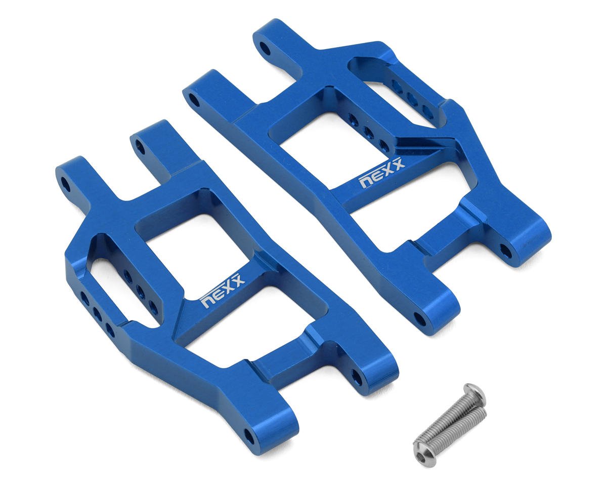NEXX Racing Aluminum Front Lower Suspension Arms for Traxxas® Mini Maxx® (Blue) (2)