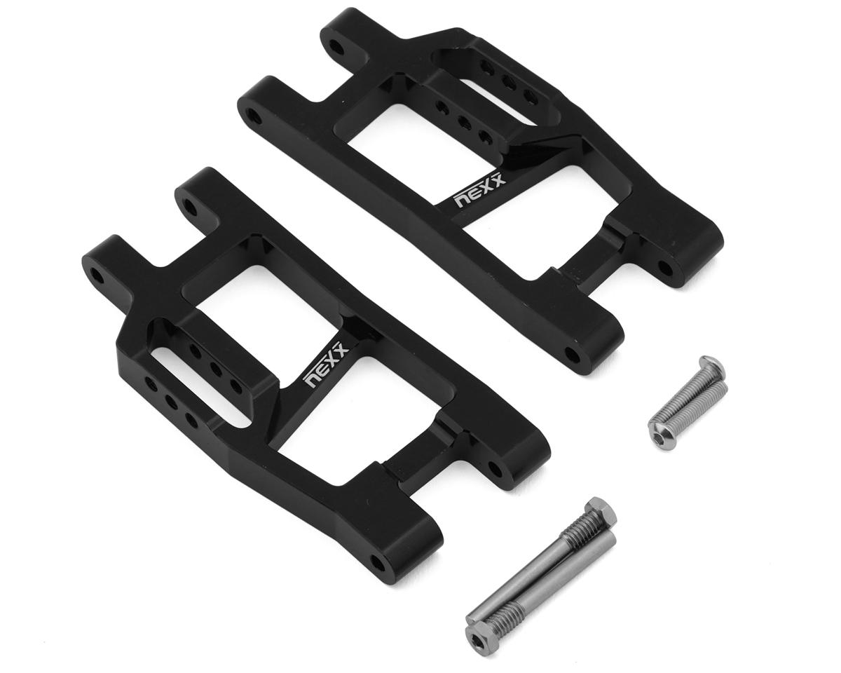 NEXX Racing Aluminum Rear Lower Suspension Arms for Traxxas® Mini Maxx® (Black) (2)