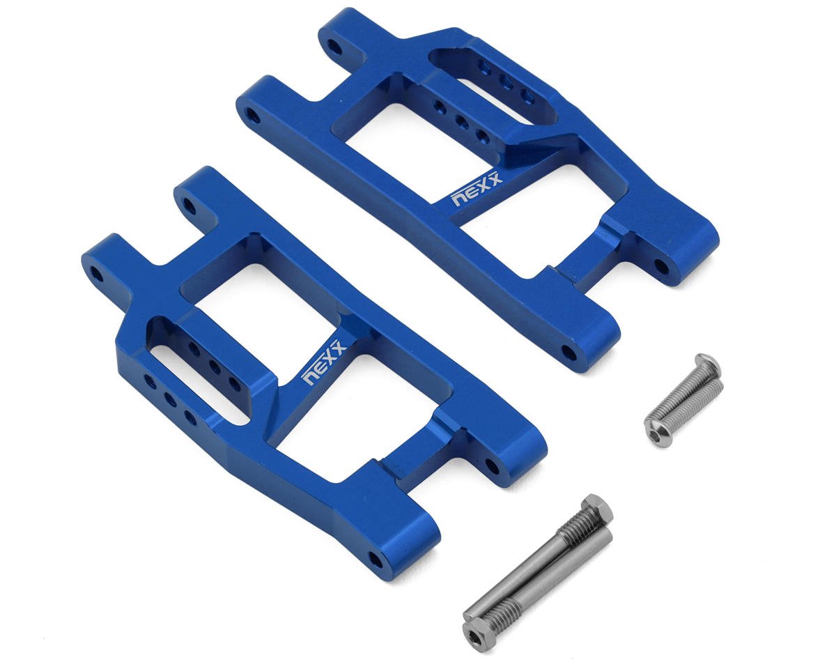 NEXX Racing Aluminum Rear Lower Suspension Arms for Traxxas® Mini Maxx® (Blue) (2)