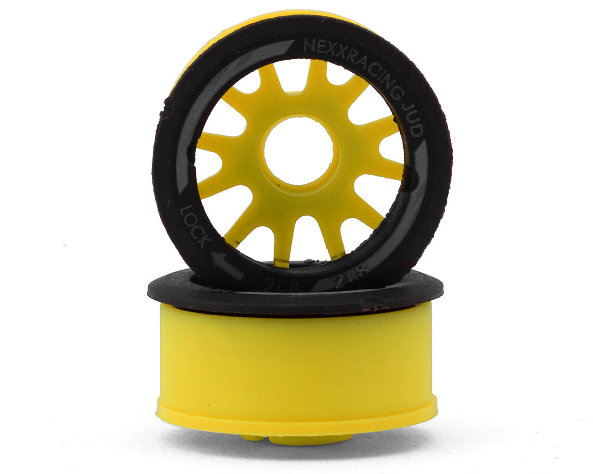 NEXX Racing Mini-Z RWD "JUD" EVO Front Threaded Side-Wall Carbon Fiber Rims (2mm Offset) (Yellow) (2)