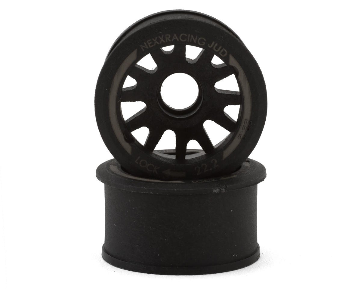 NEXX Racing Mini-Z "JUD" EVO Rear Threaded Side-Wall RWD Carbon-Fiber Rims (0mm Offset) (Black) (2)