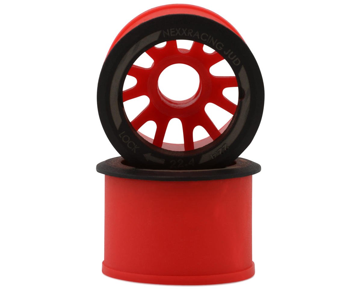 NEXX Racing Mini-Z RWD"JUD" EVO Rear Threaded Side-Wall Carbon Fiber Rims (0mm Offset) (Green) (2) (Wide)