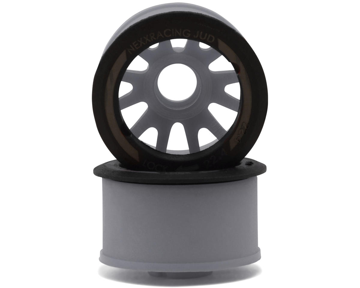 NEXX Racing Mini-Z RWD "JUD" EVO Rear Threaded Side-Wall Carbon Fiber Rims (2mm Offset) (Grey) (2)