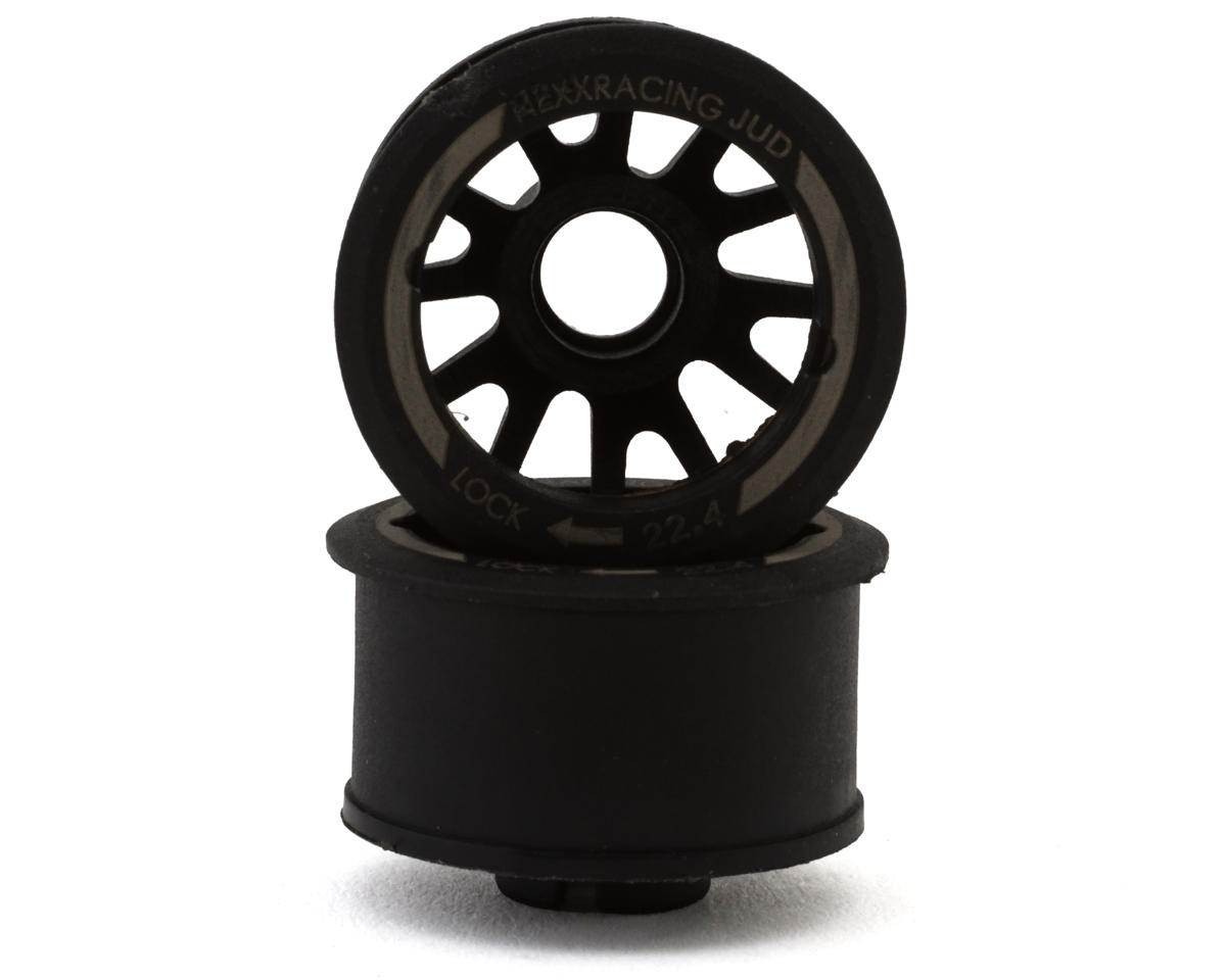 NEXX Racing Mini-Z "JUD" EVO Rear Threaded Side-Wall RWD Carbon-Fiber Rims (3mm Offset) (Black) (2)